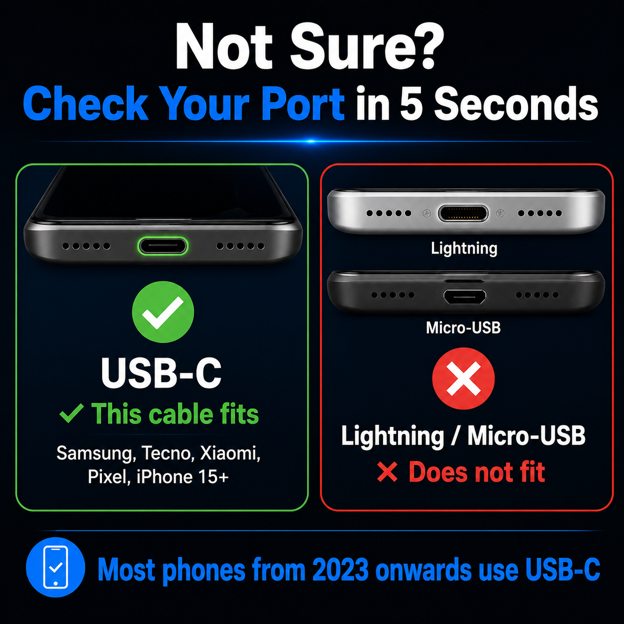 2-in-1 USB Type-C Charging Cable