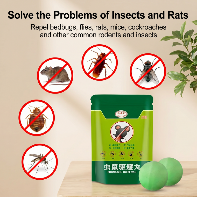 Repel cockroaches flies rats mice bedbugs mosquitoes