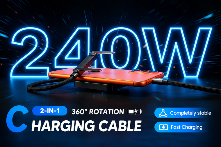 240W fast charging 2-in-1 cable