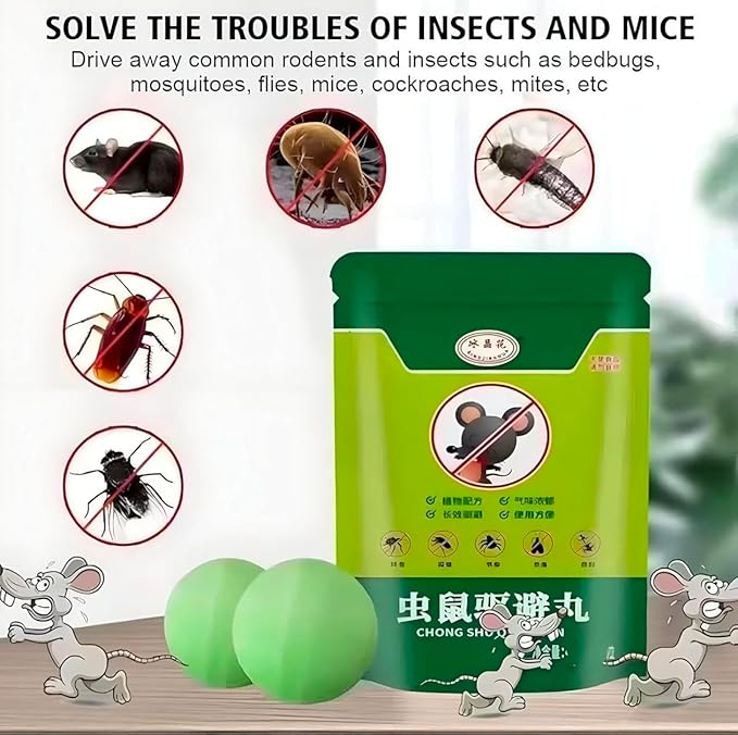 Natural Pest Repellent 10 Balls — Repel Rats, Cockroaches, Bedbugs & Mosquitoes