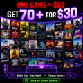 70+ Games for $30 · PC & Laptop Only