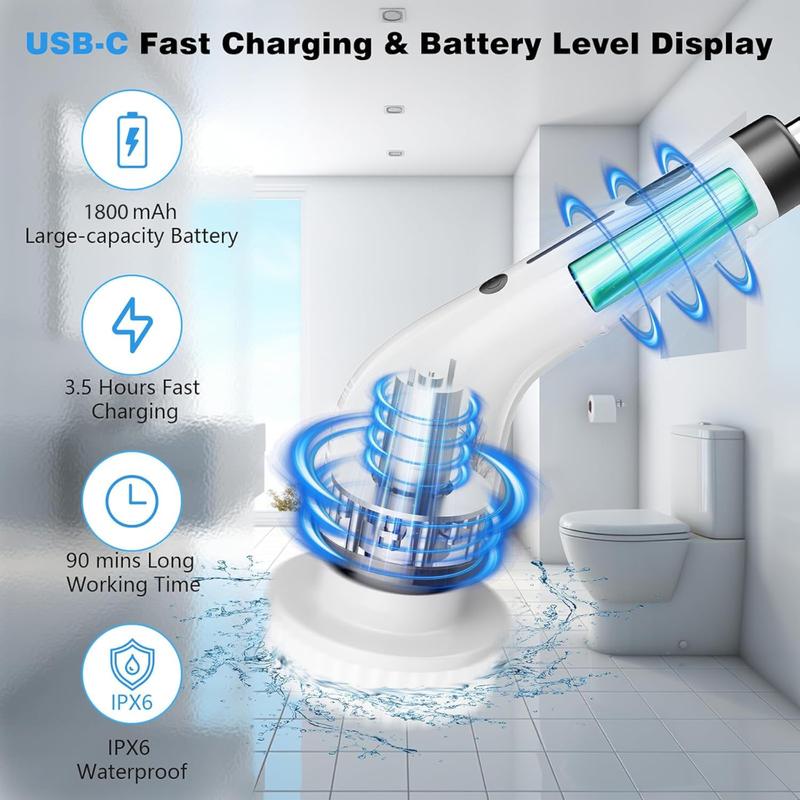 Electric Spin Scrubber, Cordless Shower Scrubber