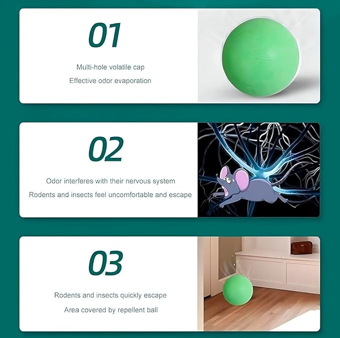 Natural Pest Repellent 10 Balls — Repel Rats, Cockroaches, Bedbugs & Mosquitoes