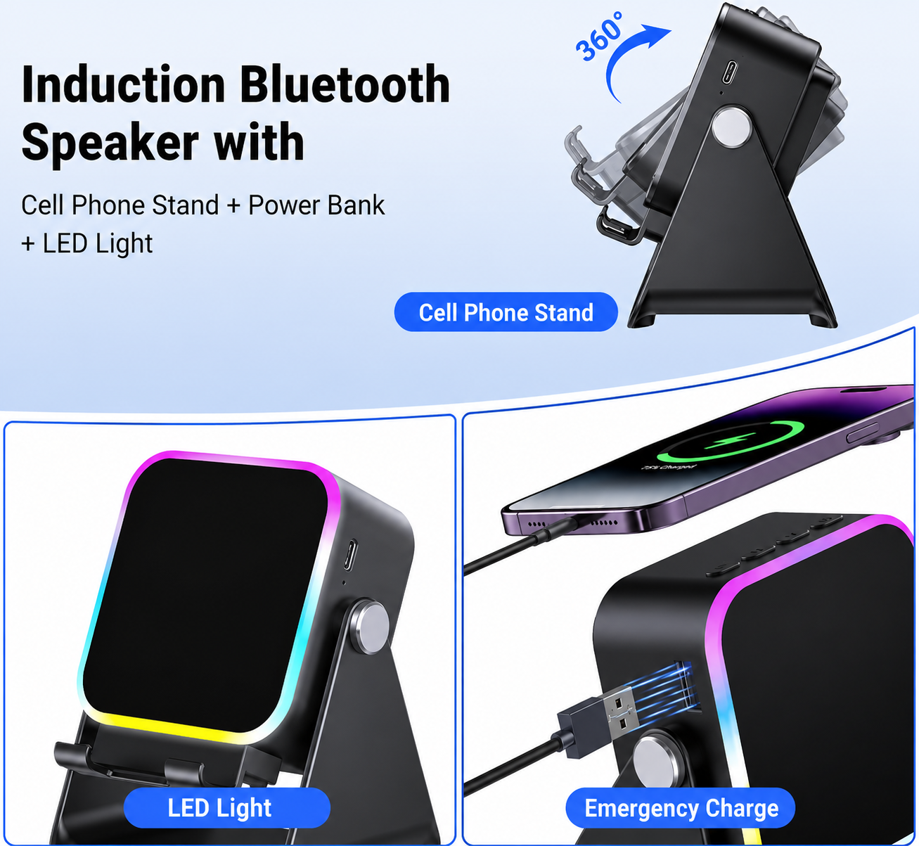 5 in 1 Wireless Induction Speaker