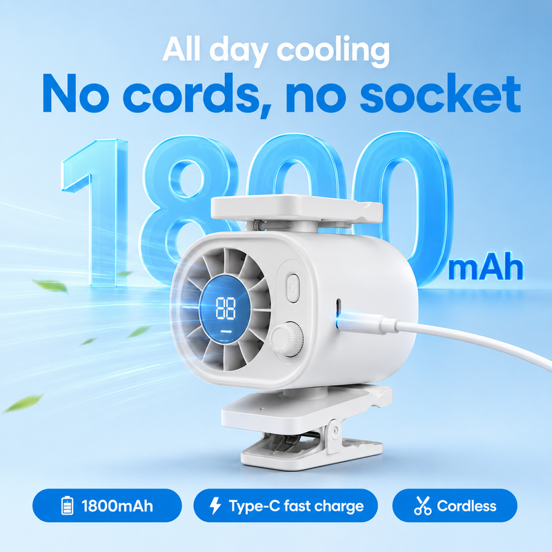 1800mAh rechargeable battery with Type-C charging