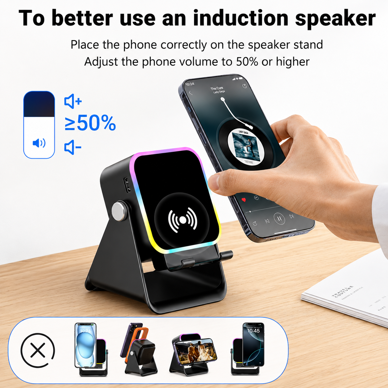 5 in 1 Wireless Induction Speaker