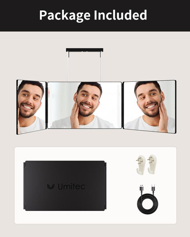 Foldable mirror fits in suitcase for travel