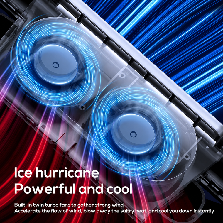 Dual turbo fans powerful airflow